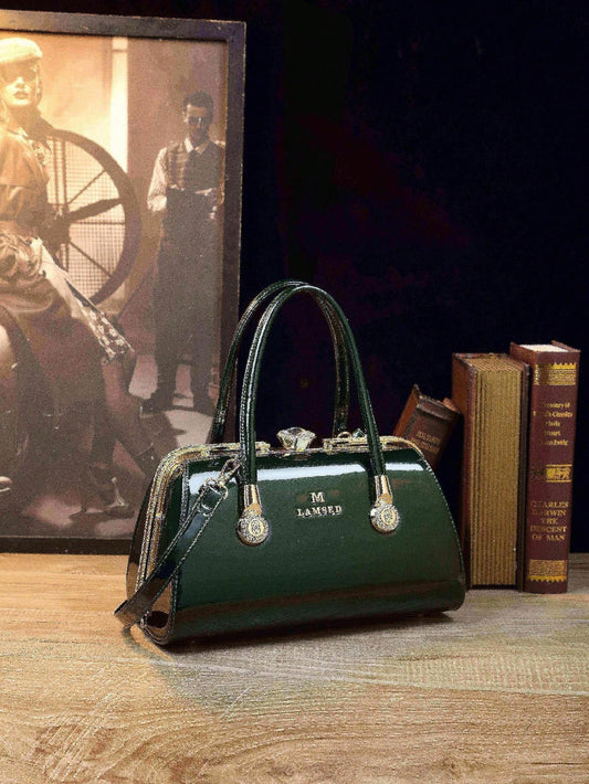 Rhinestone Patent Leather Party Handbag