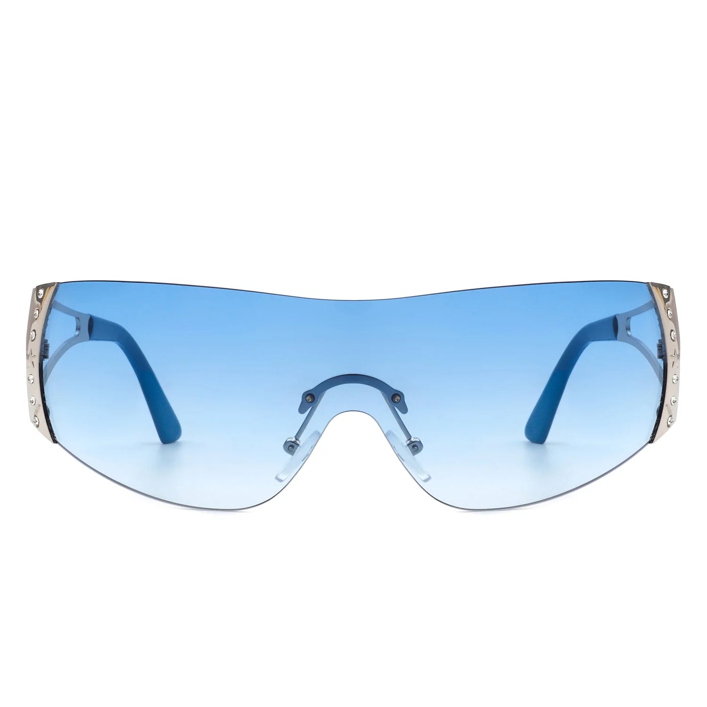 Rectangle Rimless CHIC Rhinestone Sleek Sunglasses