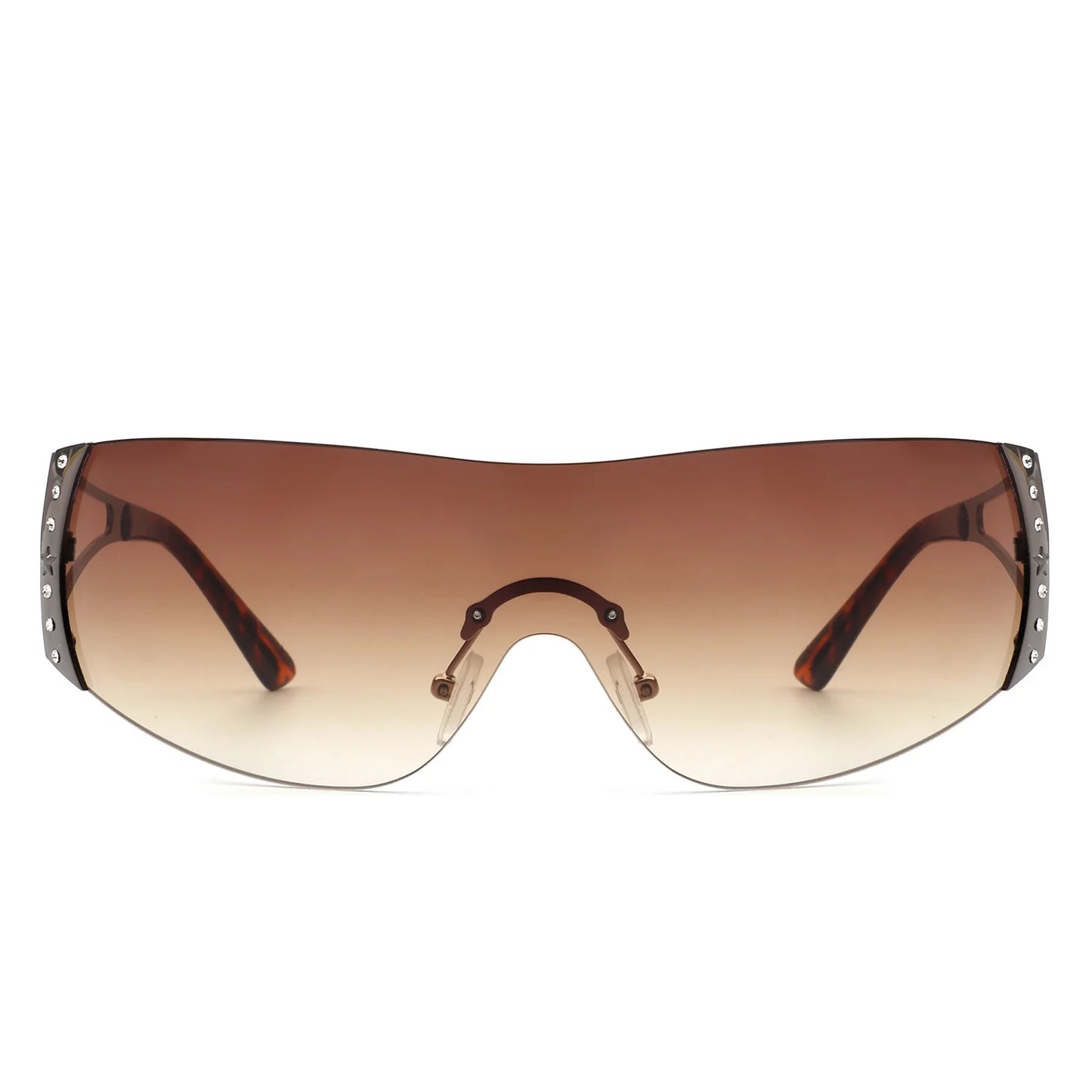 Rectangle Rimless CHIC Rhinestone Sleek Sunglasses