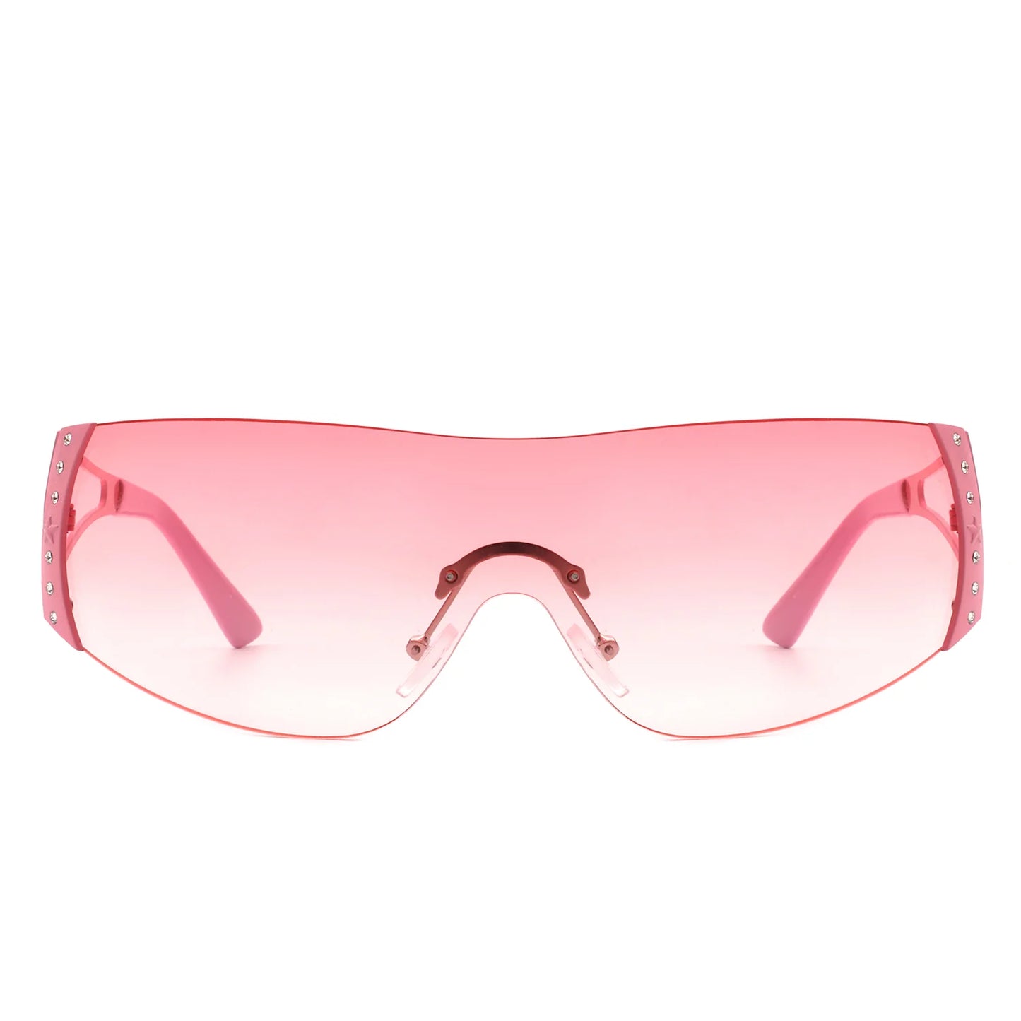 Rectangle Rimless CHIC Rhinestone Sleek Sunglasses