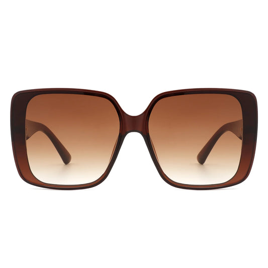 Square Retro Oversize Flat Top Fashion Sunglasses