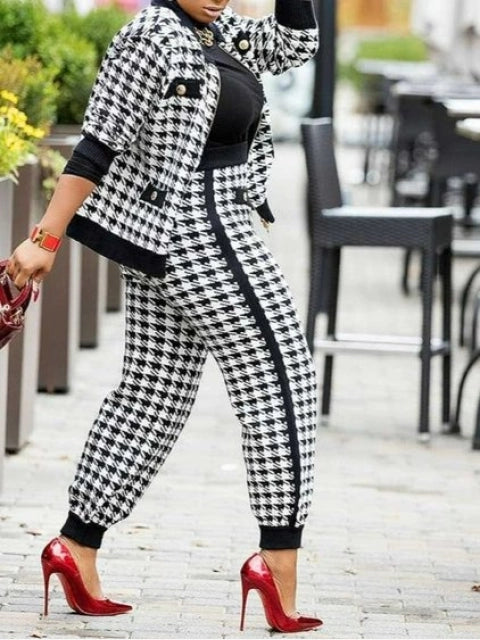 Jazz It Up Houndstooth Pants Suit!