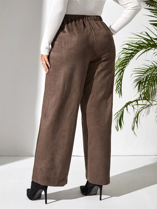 Ultra Suede Wide-Leg Pants