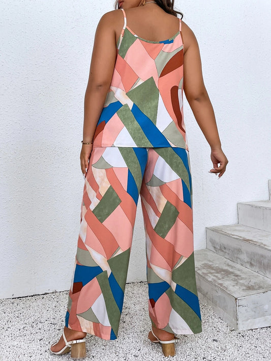 The Geo Print Wide Leg Pants Set