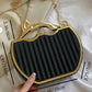 Gold Trim Panther Design Handbag
