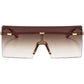 Rimless Retro Square Oversize Fashion Sunglasses