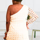One Shoulder White Lace Fashion Dress