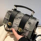 Graffiti Print w/Clear Flap Twist Lock Shoulder Handbag