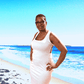 The White Lace-Up Zipper Design Bodycon Dress