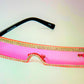 Wait a minute, don't forget the high fashion rhinestone slim color sunglasses.  The sunglasses has a thin high fashion cyber retro rectangular design with rhinestones infused borders and flexible acrylic frames.  They're screaming, SOPHISTICATED LADY! 
